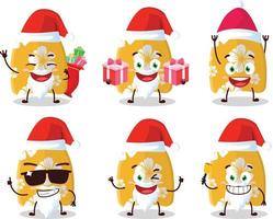 Papa Noel claus emoticones con surf tablero dibujos animados personaje vector