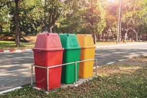 recycle bin at park    for cleaning photo