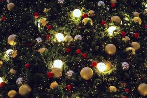 closeup christmas tree decorate on new year photo