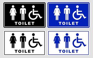 set bundle toilet sign printable public signage symbol wc simple black minimalist restroom area vector