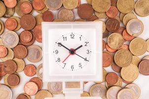 Clock and coins photo