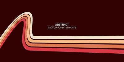 resumen 1970 estilo vistoso rayas marco en oscuro marrón antecedentes con blanco espacio. vector