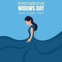 illustration vector graphic of a widow in a long skirt, perfect for international day, international day of widows, celebrate, greeting card, etc.