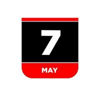7th May calendar Vector page. 7 may day icon.
