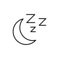 sleep icon. outline icon vector