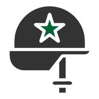 casco icono sólido gris verde color militar símbolo Perfecto. vector