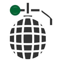 grenade icon solid grey green colour military symbol perfect. vector