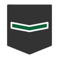 Insignia icono sólido gris verde color militar símbolo Perfecto. vector