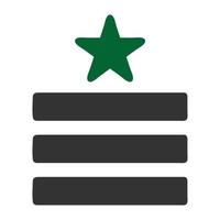 Insignia icono sólido gris verde color militar símbolo Perfecto. vector