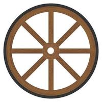 vintage wooden wheel vector icon