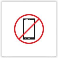 forbidden to use mobile phone, logo template illustration in trendy style. Suitable for various purposes vector