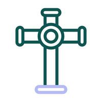 Christian icon duocolor green purple colour easter symbol illustration. vector