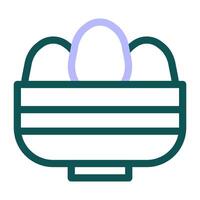 basket egg icon duocolor green purple colour easter symbol illustration. vector