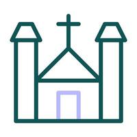 Cathedral icon duocolor green purple colour easter symbol illustration. vector