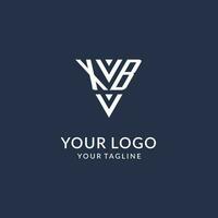 XB triangle monogram logo design ideas, creative initial letter logo with triangular shape logo vector