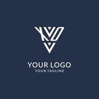 XO triangle monogram logo design ideas, creative initial letter logo with triangular shape logo vector