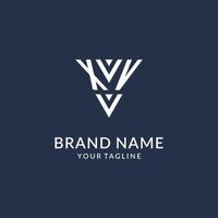 XV triangle monogram logo design ideas, creative initial letter logo with triangular shape logo vector