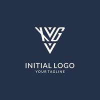 XG triangle monogram logo design ideas, creative initial letter logo with triangular shape logo vector