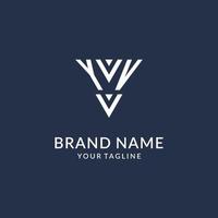 YV triangle monogram logo design ideas, creative initial letter logo with triangular shape logo vector