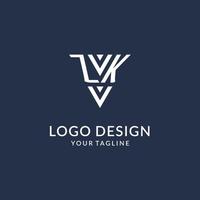 ZL triangle monogram logo design ideas, creative initial letter logo with triangular shape logo vector