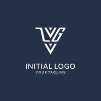 ZH triangle monogram logo design ideas, creative initial letter logo with triangular shape logo vector