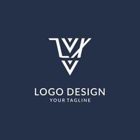 ZX triangle monogram logo design ideas, creative initial letter logo with triangular shape logo vector