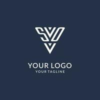 SO triangle monogram logo design ideas, creative initial letter logo with triangular shape logo vector