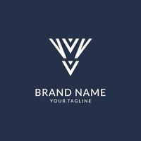 VV triangle monogram logo design ideas, creative initial letter logo with triangular shape logo vector