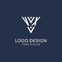 vx triángulo monograma logo diseño ideas, creativo inicial letra logo con triangular forma logo vector
