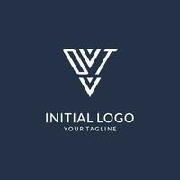 OT triangle monogram logo design ideas, creative initial letter logo with triangular shape logo vector