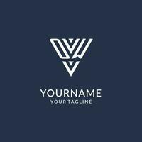OW triangle monogram logo design ideas, creative initial letter logo with triangular shape logo vector