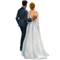 aquarelle magnifique mariage embrassement couple png