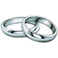 aquarelle main tiré mariage anneaux png