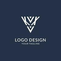 KX triangle monogram logo design ideas, creative initial letter logo with triangular shape logo vector