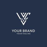 LC triangle monogram logo design ideas, creative initial letter logo with triangular shape logo vector