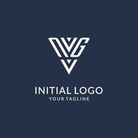 NG triangle monogram logo design ideas, creative initial letter logo with triangular shape logo vector