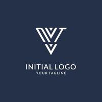 NT triangle monogram logo design ideas, creative initial letter logo with triangular shape logo vector