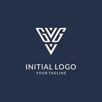 GG triangle monogram logo design ideas, creative initial letter logo with triangular shape logo vector