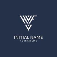 HF triangle monogram logo design ideas, creative initial letter logo with triangular shape logo vector