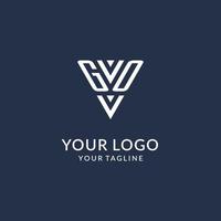 GO triangle monogram logo design ideas, creative initial letter logo with triangular shape logo vector