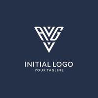 AG triangle monogram logo design ideas, creative initial letter logo with triangular shape logo vector