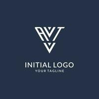 AT triangle monogram logo design ideas, creative initial letter logo with triangular shape logo vector