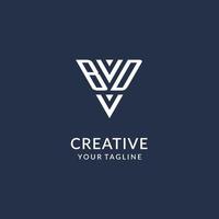 BD triangle monogram logo design ideas, creative initial letter logo with triangular shape logo vector
