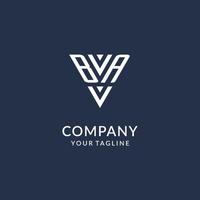 BA triangle monogram logo design ideas, creative initial letter logo with triangular shape logo vector