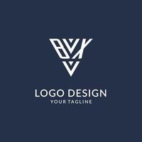 BX triangle monogram logo design ideas, creative initial letter logo with triangular shape logo vector