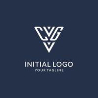 CG triangle monogram logo design ideas, creative initial letter logo with triangular shape logo vector