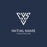 CS triangle monogram logo design ideas, creative initial letter logo with triangular shape logo vector