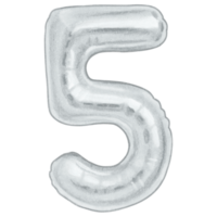 Watercolor hand drawn number shaped balloons png