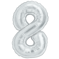 Watercolor hand drawn number shaped balloons png