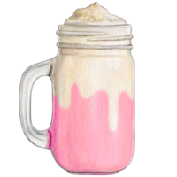 aguarela mão desenhado milkshake png